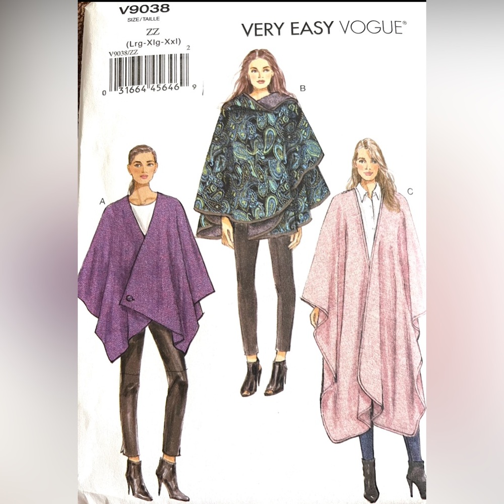 Cape Set - Vogue 9038 Large-XXL- Uncut Pattern